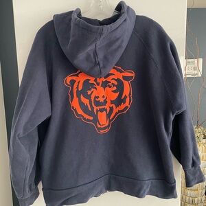 Chicago Bears Football Hooded Zip Sweatshirt Size Large
